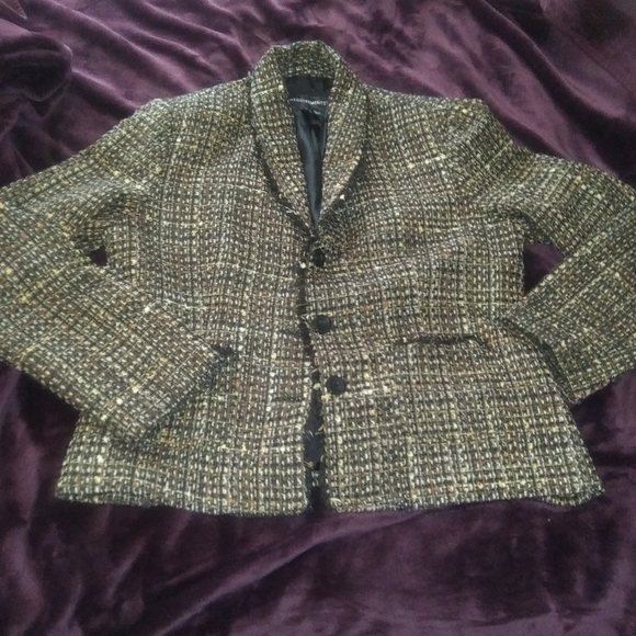 Requirements Jackets & Blazers - Requirements Tweed Blazer Brow and Black.
